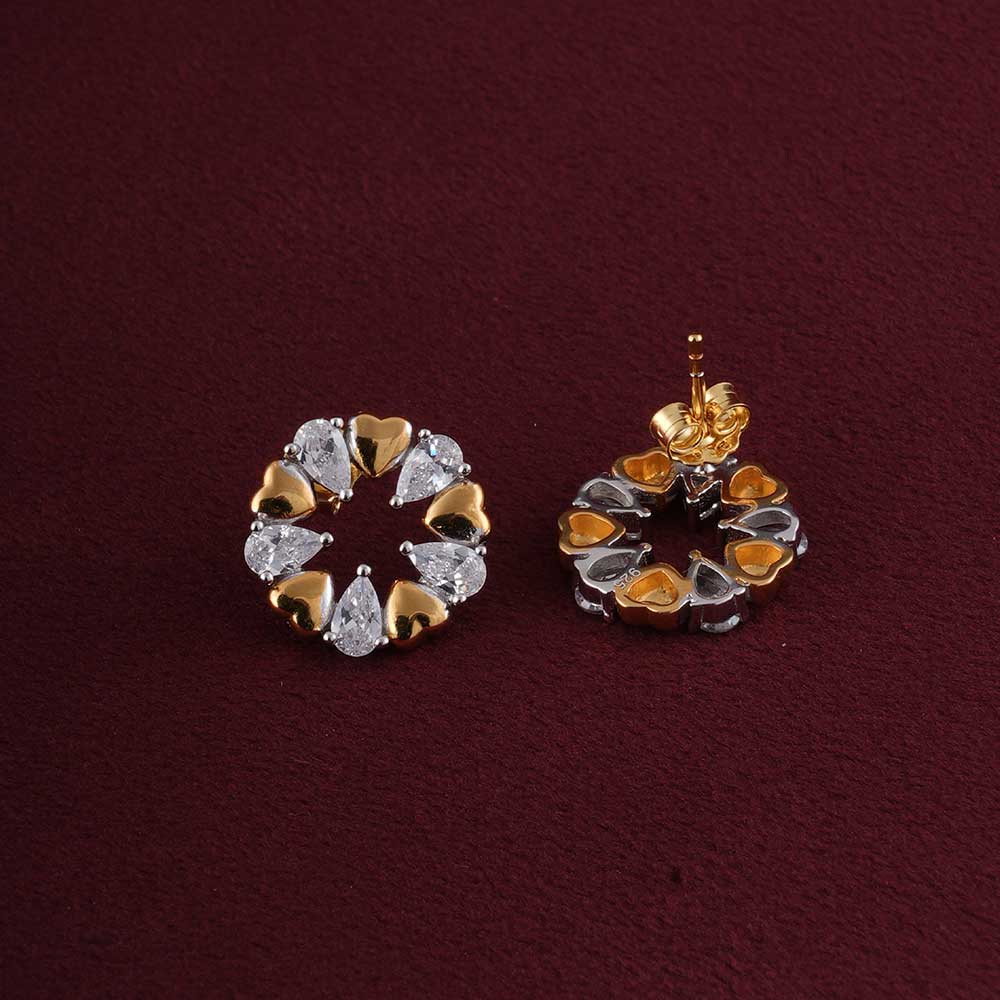 Bling Pulse Diva Stud Earrings | 18K Gold Vermeil Plated