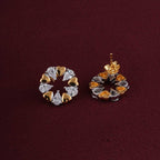 Bling Pulse Diva Stud Earrings | 18K Gold Vermeil Plated