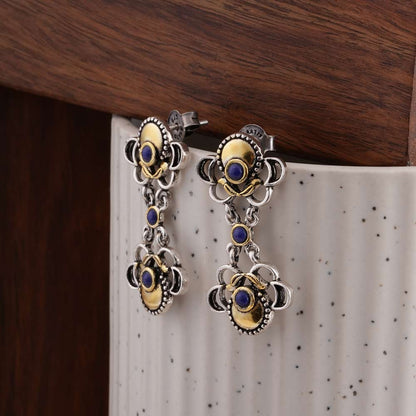 925 Silver Indi Dual Motif Earrings