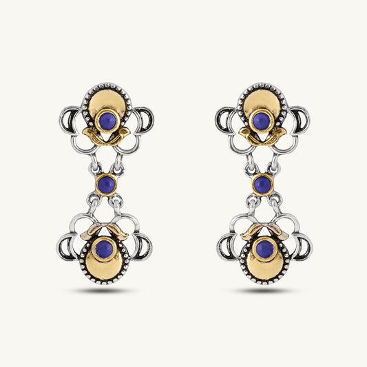 925 Silver Indi Dual Motif Earrings