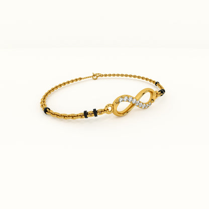 Endless Love 925 Sterling Silver Mangalsutra Bracelet | BIS Hallmarked | 18k Gold Vermeil