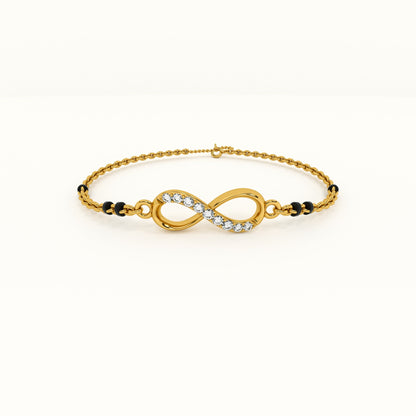 Endless Love 925 Sterling Silver Mangalsutra Bracelet | BIS Hallmarked | 18k Gold Vermeil