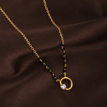 Elegant Zircon Studded Gold Mangalsutra