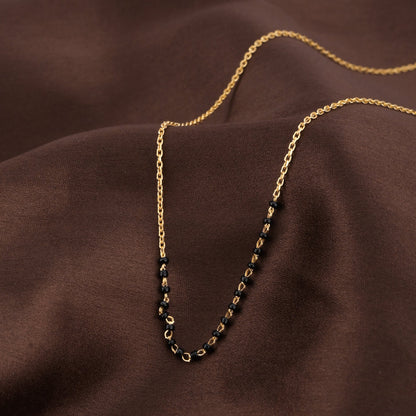 Simple Gold Black Beads Mangalsutra