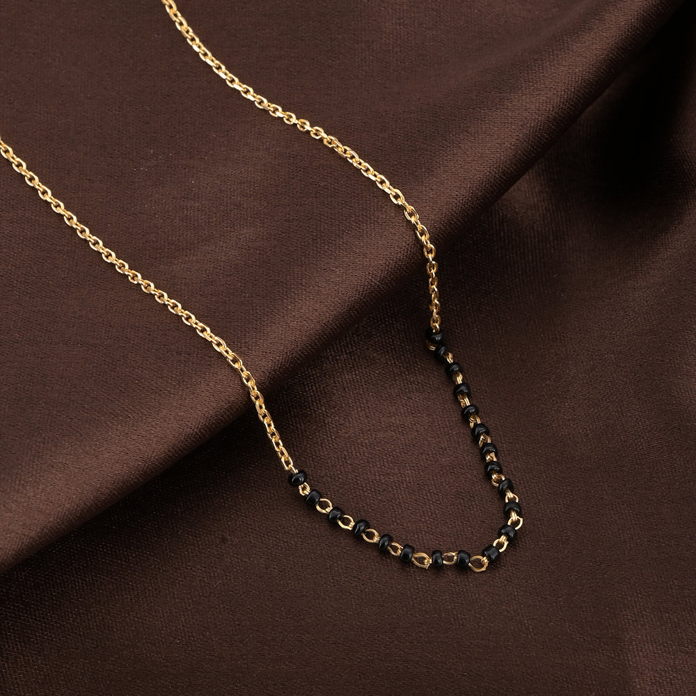 Simple Gold Black Beads Mangalsutra
