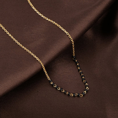 Simple Gold Black Beads Mangalsutra
