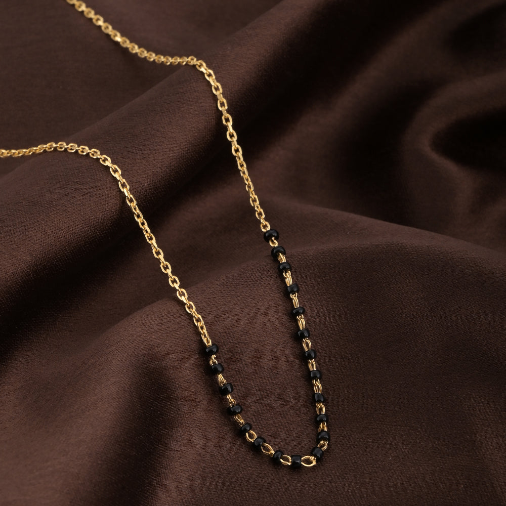 Simple Gold Black Beads Mangalsutra