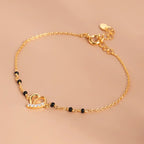 Delicate Heart 925 Sterling Silver Mangalsutra Bracelet | BIS Hallmarked | 18k Gold Vermeil
