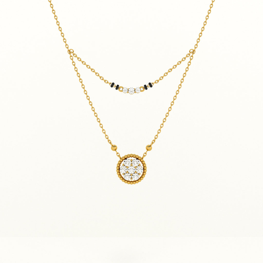 Double Layered Pendant 925 Sterling Silver Mangalsutra