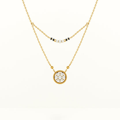 Double Layered Pendant 925 Sterling Silver Mangalsutra