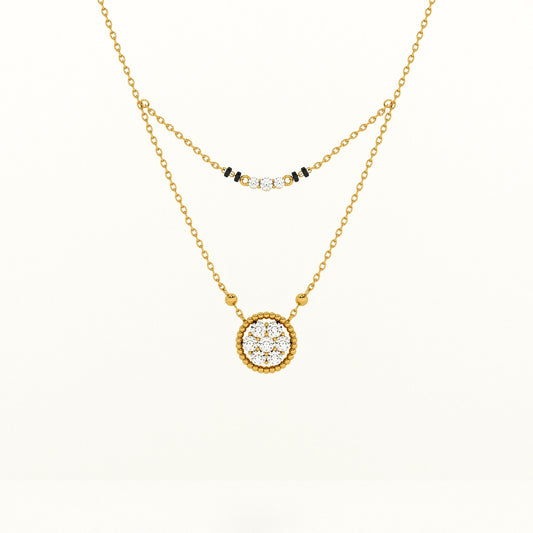 Double Layered Pendant 925 Sterling Silver Mangalsutra