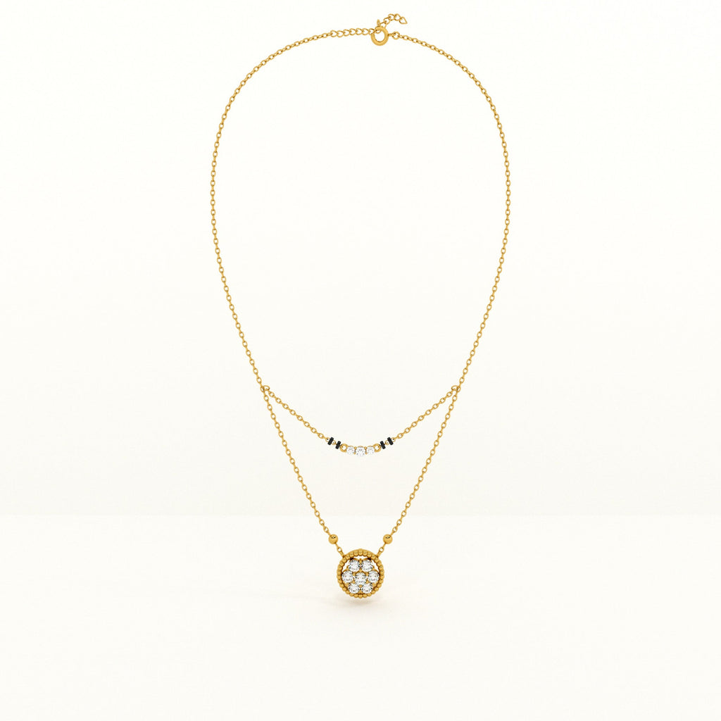 Double Layered Pendant 925 Sterling Silver Mangalsutra