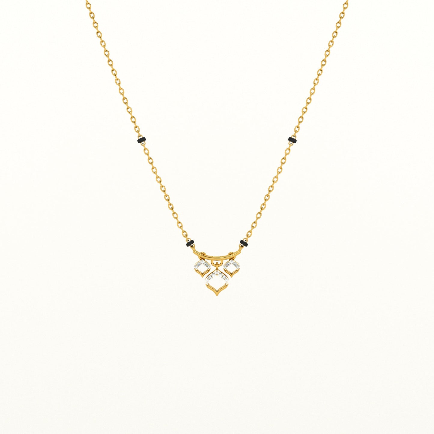 Three Petals Of Love 925 Sterling Silver Mangalsutra