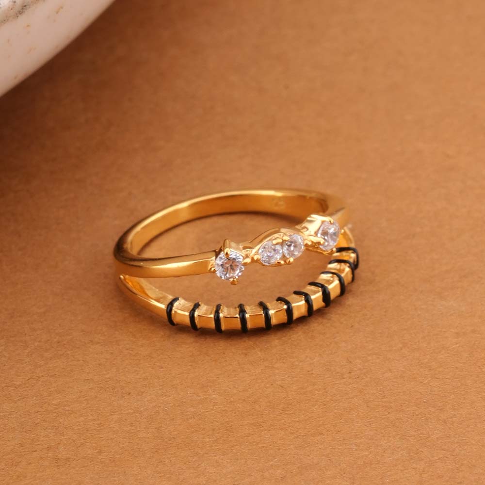 Elegant 925 Sterling Silver Mangalsutra Ring