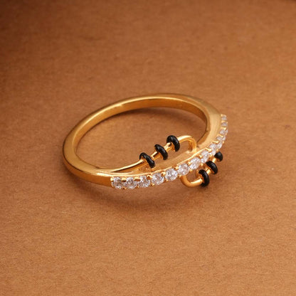 Wave Design 925 Sterling Silver Mangalsutra Ring