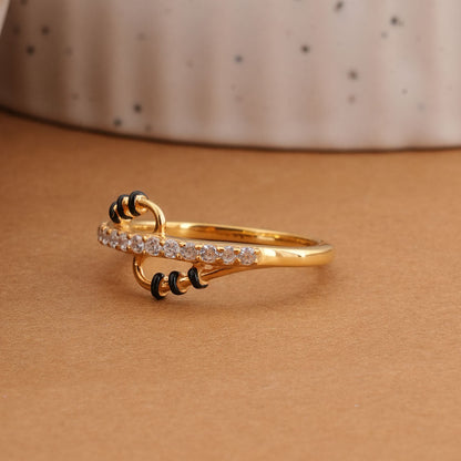 Wave Design 925 Sterling Silver Mangalsutra Ring