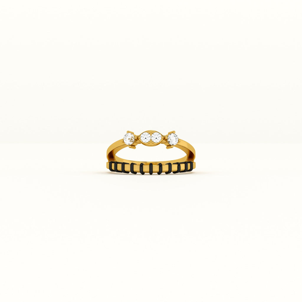 Elegant 925 Sterling Silver Mangalsutra Ring