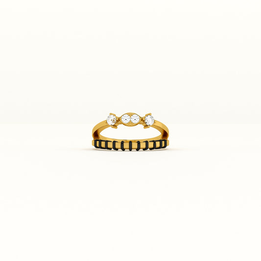 Elegant 925 Sterling Silver Mangalsutra Ring