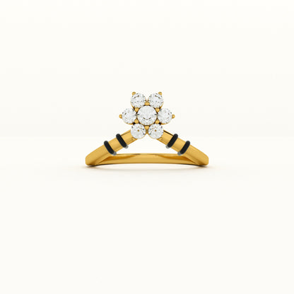 Star Cluster 925 Sterling Silver Mangalsutra Ring