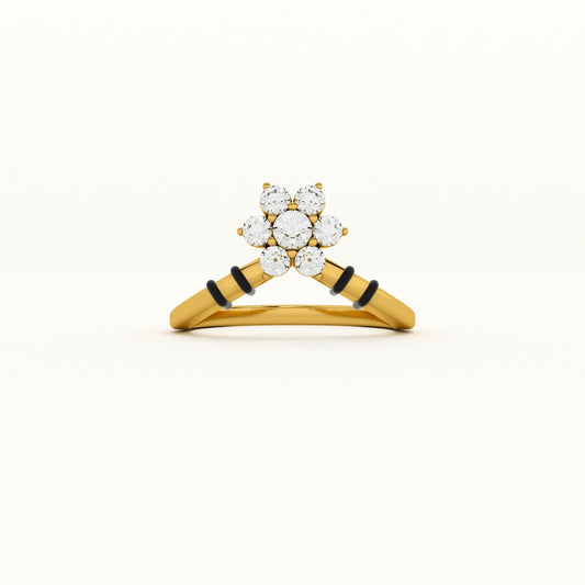 Star Cluster 925 Sterling Silver Mangalsutra Ring