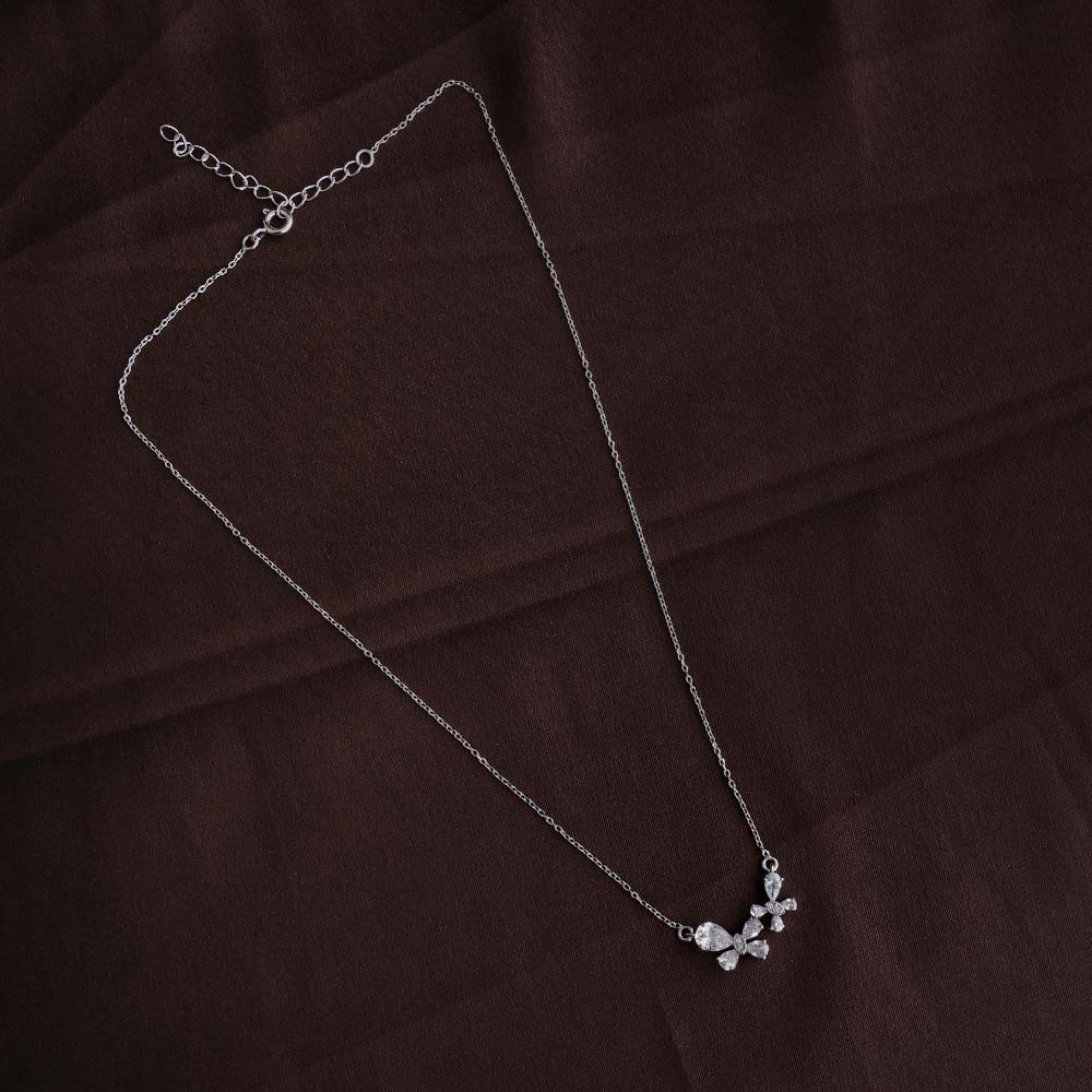 Butterfly Pendant Silver Necklace