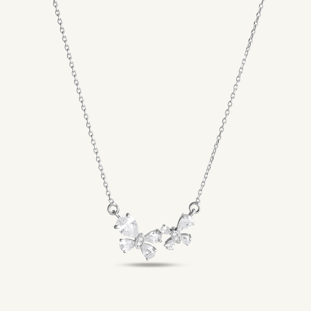 Butterfly Pendant Silver Necklace