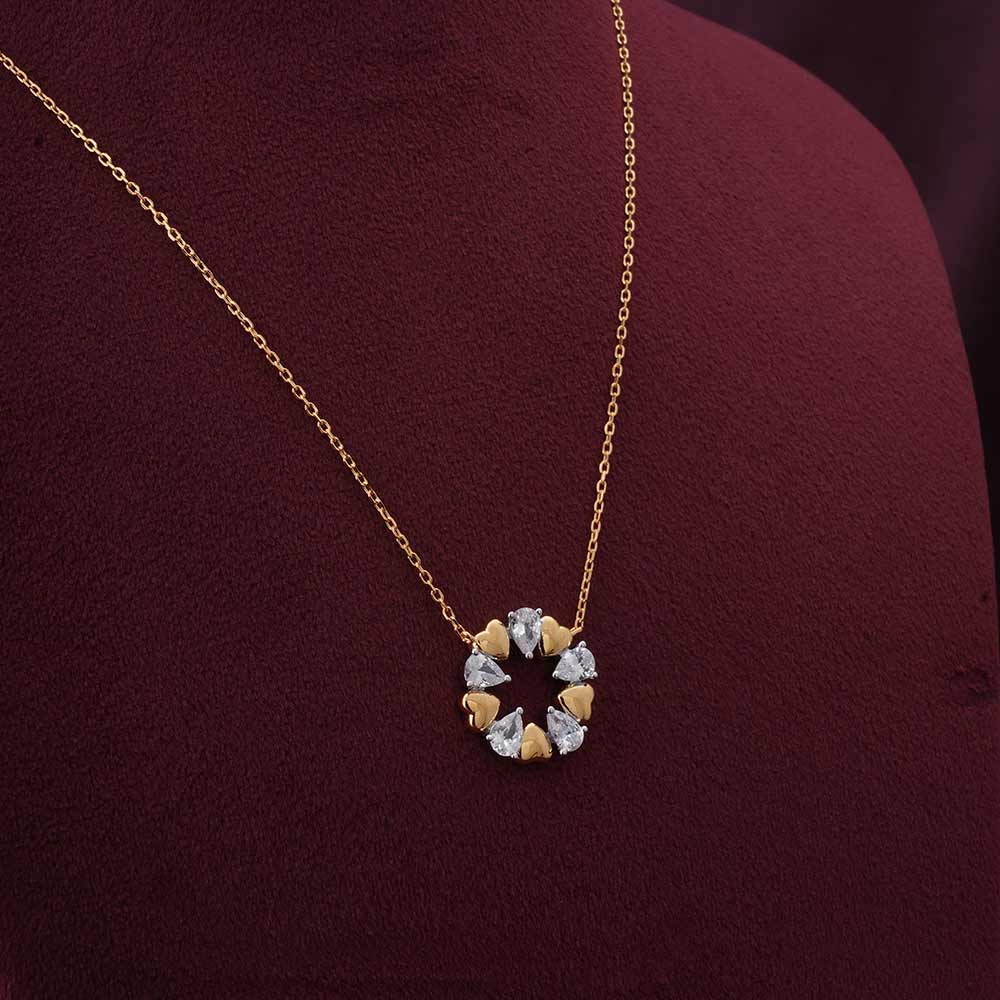 Bling Pulse Diva Pendant Necklace | 18K Gold Vermeil Plated