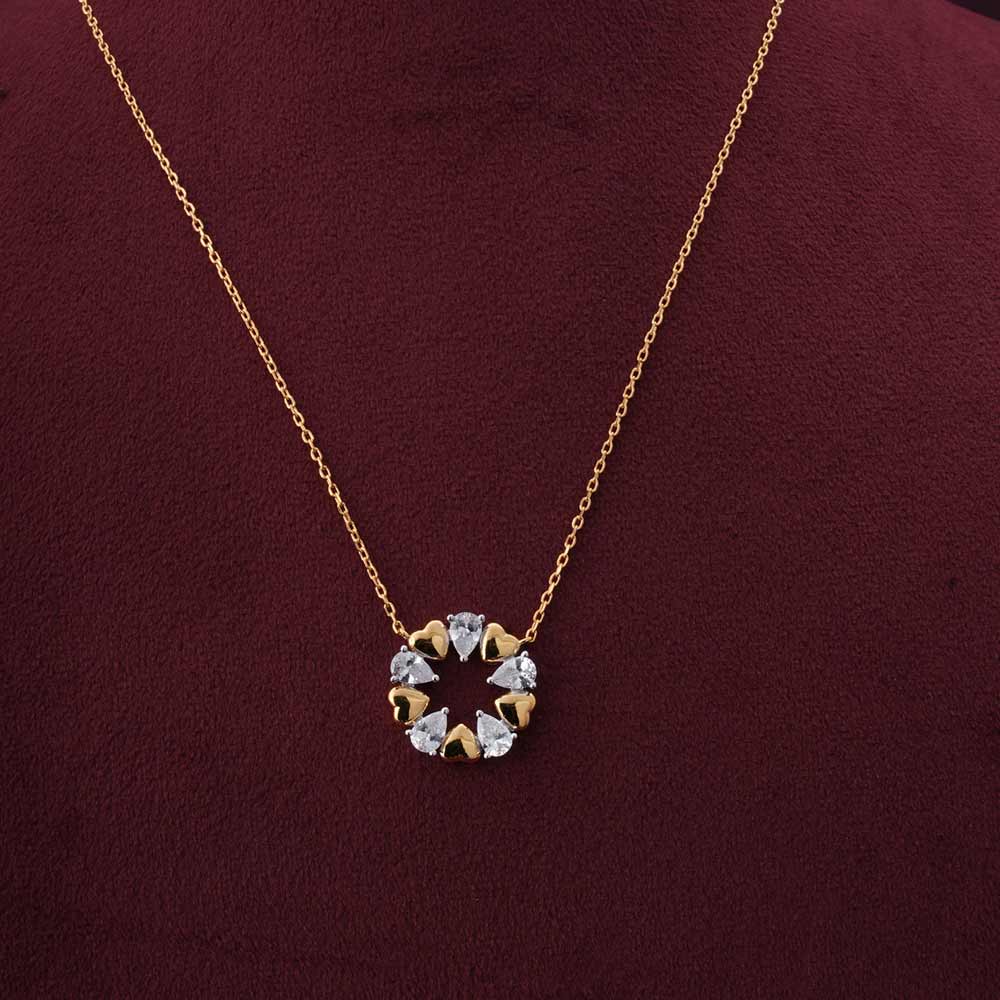 Bling Pulse Diva Pendant Necklace | 18K Gold Vermeil Plated