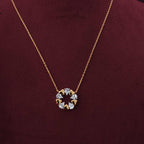 Bling Pulse Diva Pendant Necklace | 18K Gold Vermeil Plated