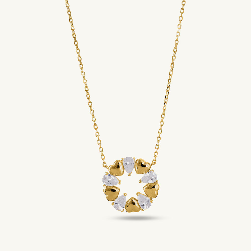 Bling Pulse Diva Pendant Necklace | 18K Gold Vermeil Plated