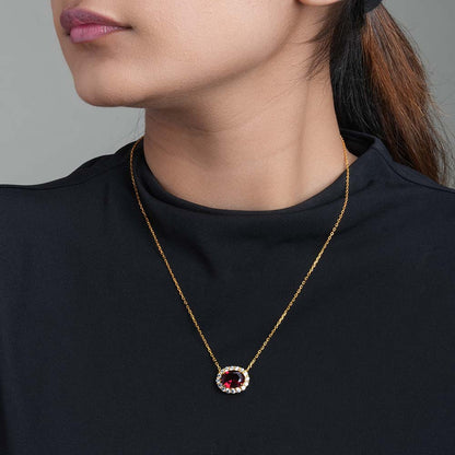 Garnet Shade Pendant | 18K Gold Vermeil Plated