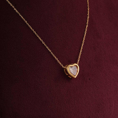 Golden Sunrise Heart Pendant | 18K Gold Vermeil Plated