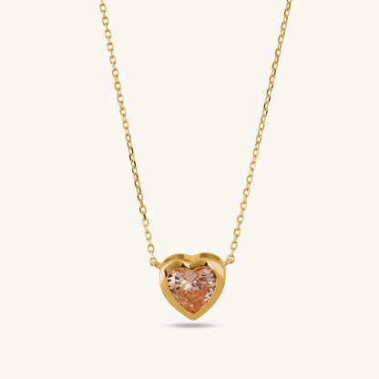 Golden Sunrise Heart Pendant | 18K Gold Vermeil Plated