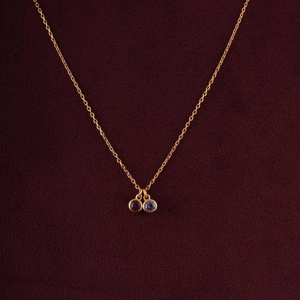 Dual Charm Colorstone Pendant | 18K Gold Vermeil Plated