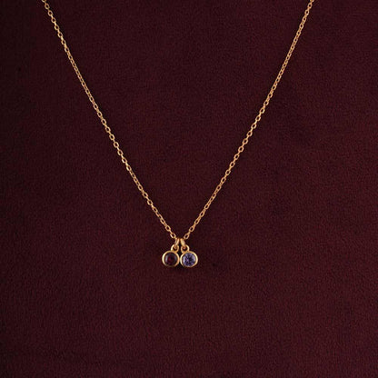Dual Charm Colorstone Pendant | 18K Gold Vermeil Plated
