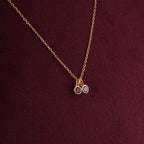 Dual Charm Colorstone Pendant | 18K Gold Vermeil Plated