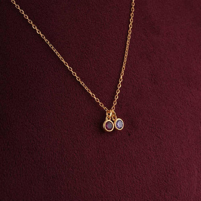 Dual Charm Colorstone Pendant | 18K Gold Vermeil Plated