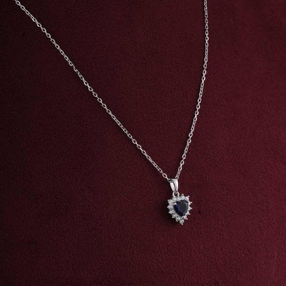 Ocean Sapphire Heart Pendant | 18K Gold Vermeil Plated