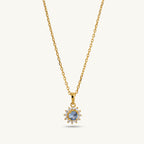 Aquablue cluster pendant | 18K Gold Vermeil Plated