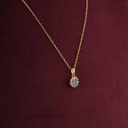 Aquablue cluster pendant | 18K Gold Vermeil Plated