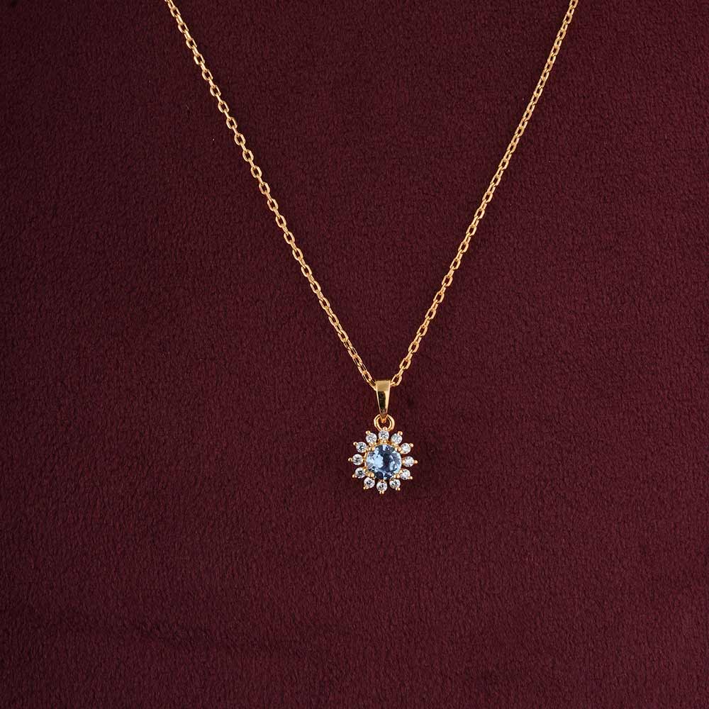 Aquablue cluster pendant | 18K Gold Vermeil Plated