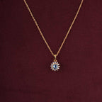 Aquablue cluster pendant | 18K Gold Vermeil Plated