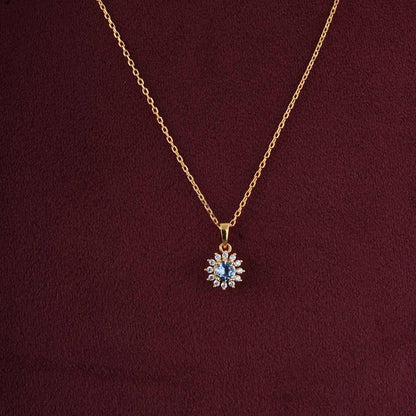 Aquablue cluster pendant | 18K Gold Vermeil Plated