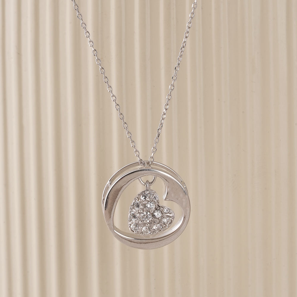 Bonded Heart Silver Pendant