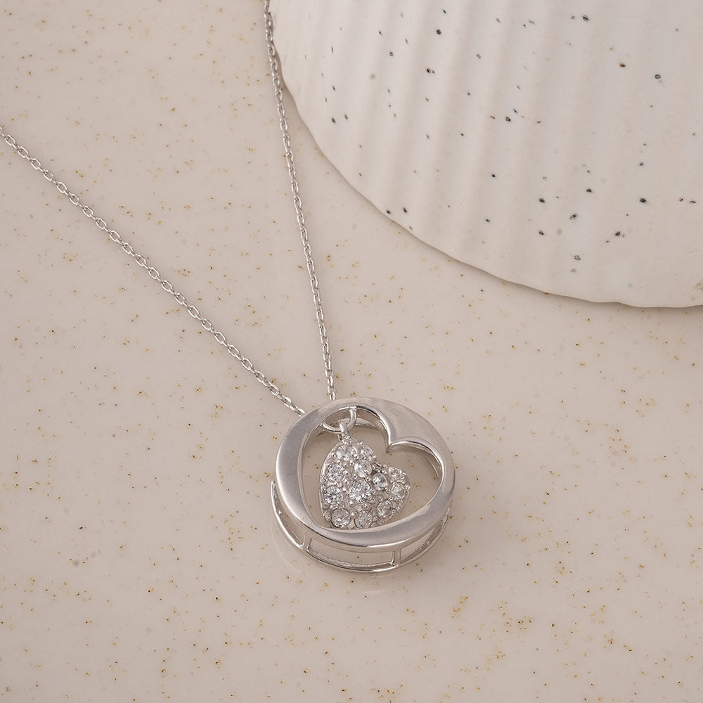 Bonded Heart Silver Pendant