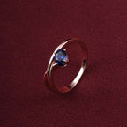 Blue Spahhire Crossover Ring | 18K Gold Vermeil Plated
