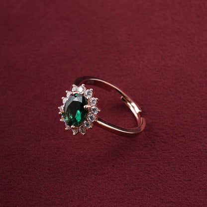 Emerald Cluster Ring | 18K Gold Vermeil Plated