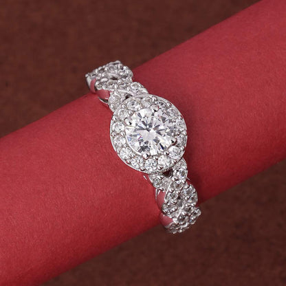 925 Silver Blush Halo Ring