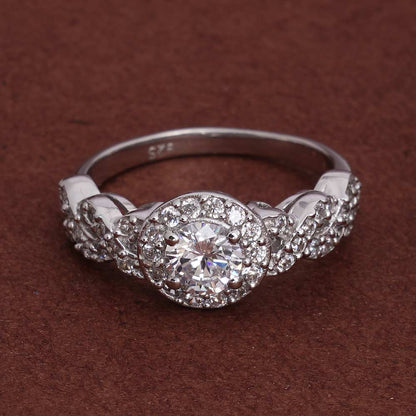 925 Silver Blush Halo Ring