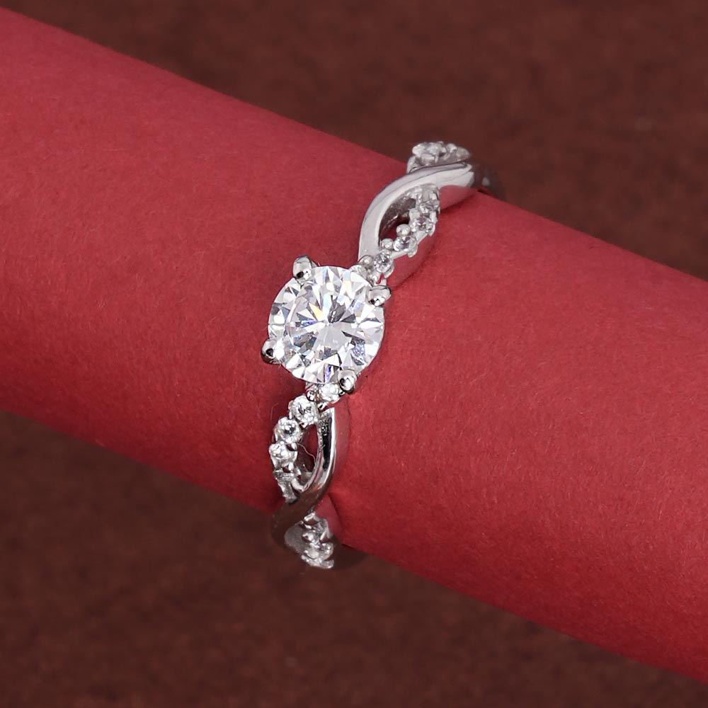 Criscross 925 Silver Love Ring